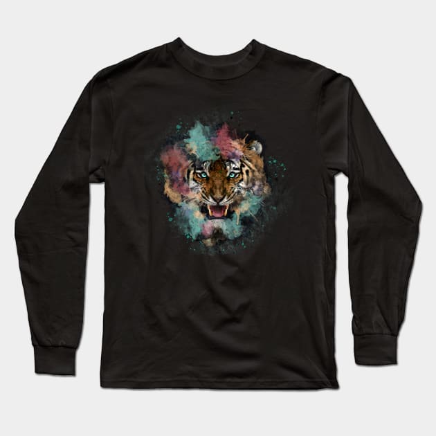 Tiger Long Sleeve T-Shirt by CatyArte